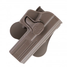 Funda Amomax para SSP18, SSE18 y Glock 17/18/19/22/23/31/32 (Color: Tan, Mano: Derecha)