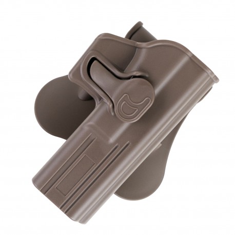 Funda Amomax para SSP18, SSE18 y Glock 17/18/19/22/23/31/32 (Color: Tan, Mano: Derecha)