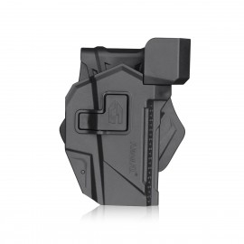 Funda Táctica para Glock 17/19 Amomax con Protector para Mira (Color: Negro, Mano: Derecha)