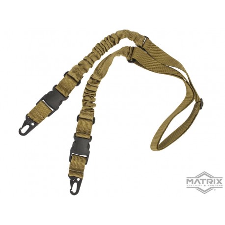 Sling de Dos Puntos Matrix tipo Bungee con Clips de Acero y Hebillas QD (Color: Tan)