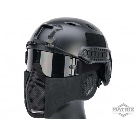Máscara de Malla con Protección de Orejas Matrix “Carbon Striker” (Color: Negro)
