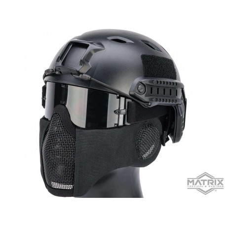Máscara de Malla con Protección de Orejas Matrix “Carbon Striker” (Color: Negro)