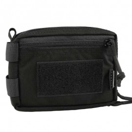 Pouch Horizontal Multiuso EmersonGear Doble con Malla y Velcro (Color: Negro)